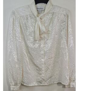 Vintage Josephine Blouse Womens Size 10 Dressy French Sleek Glamours Boho Top